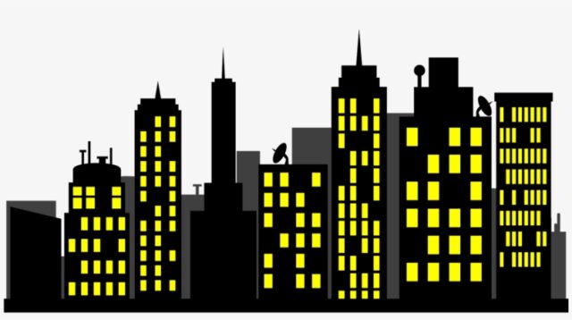 superhero skyline clipart 3