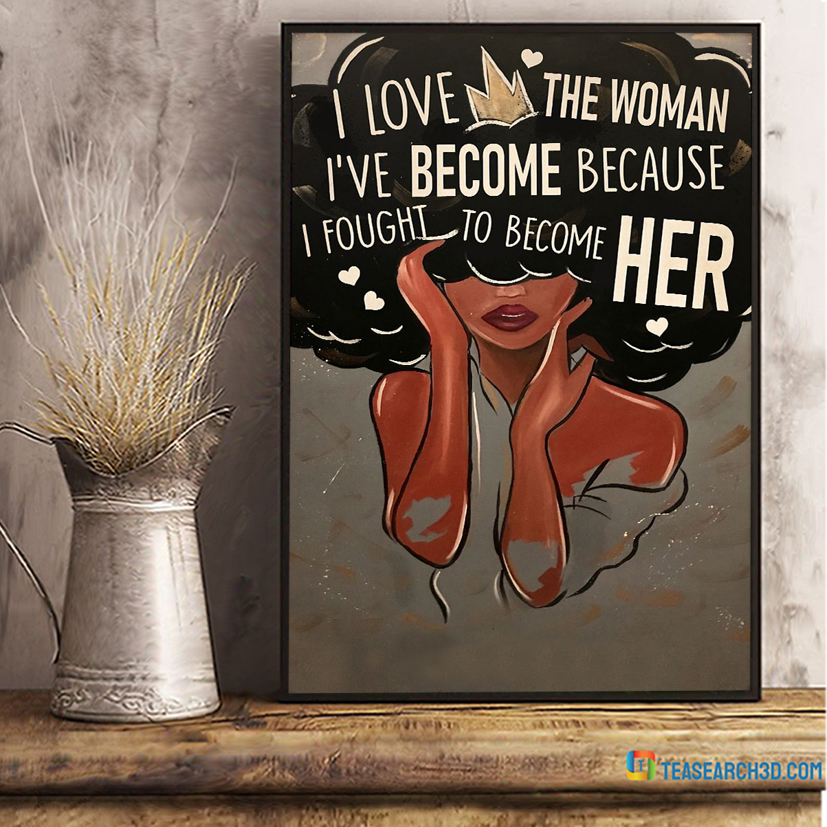 Black I love the woman personalized custom name poster A2