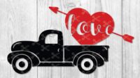 Valentine Red Truck SVG