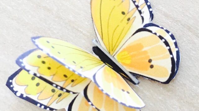 yellow 3d paper butterfly picture