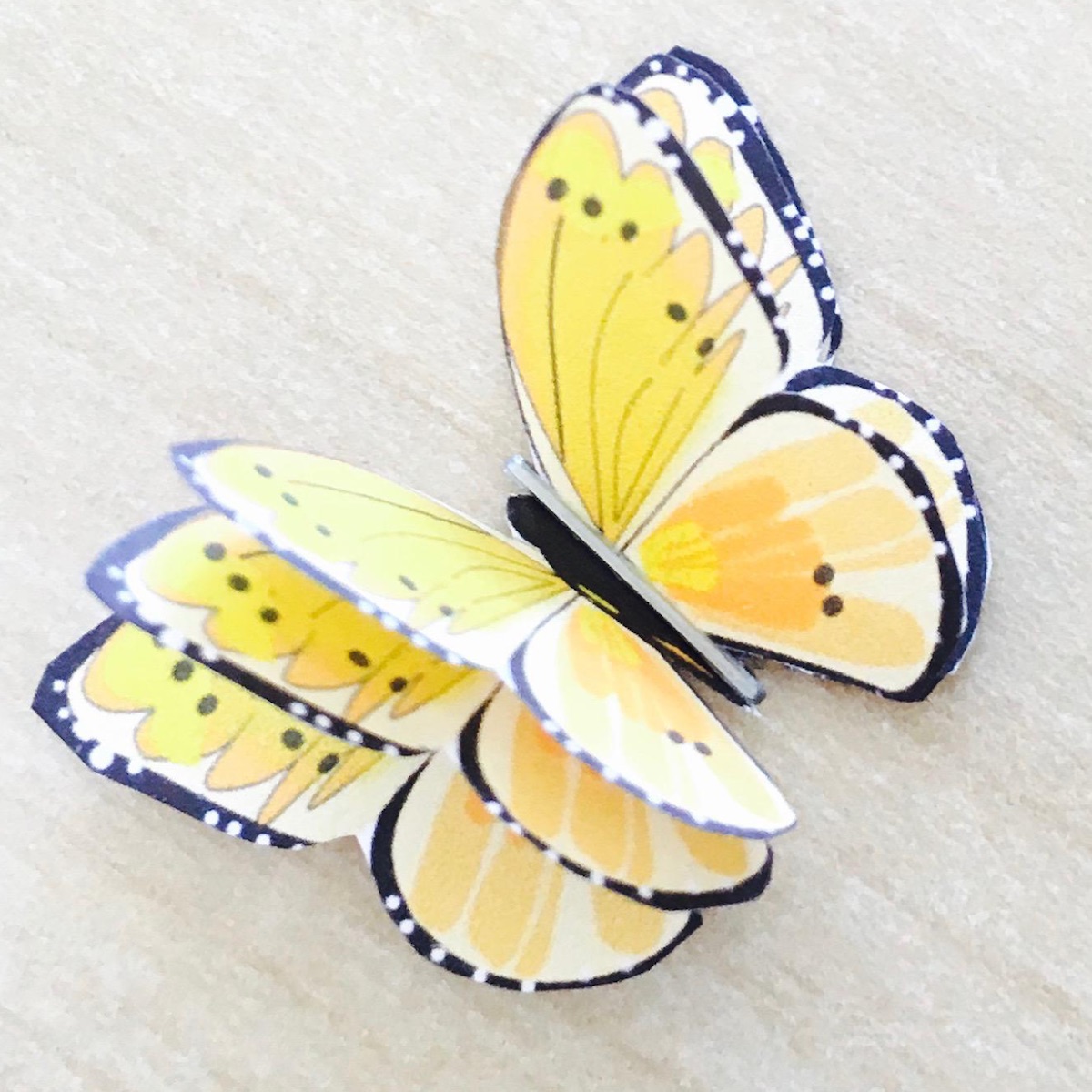 yellow 3d paper butterfly picture