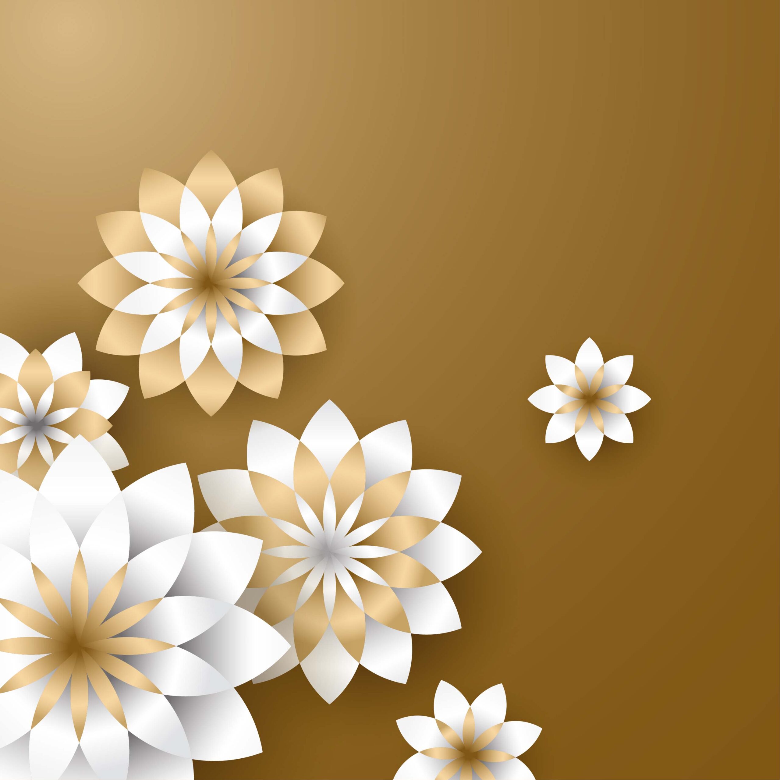 3d flower paper craft gold vector scaled