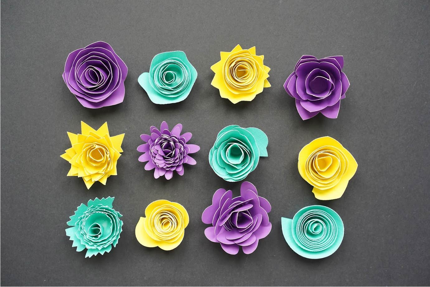 Rolled paper flower templates pic3