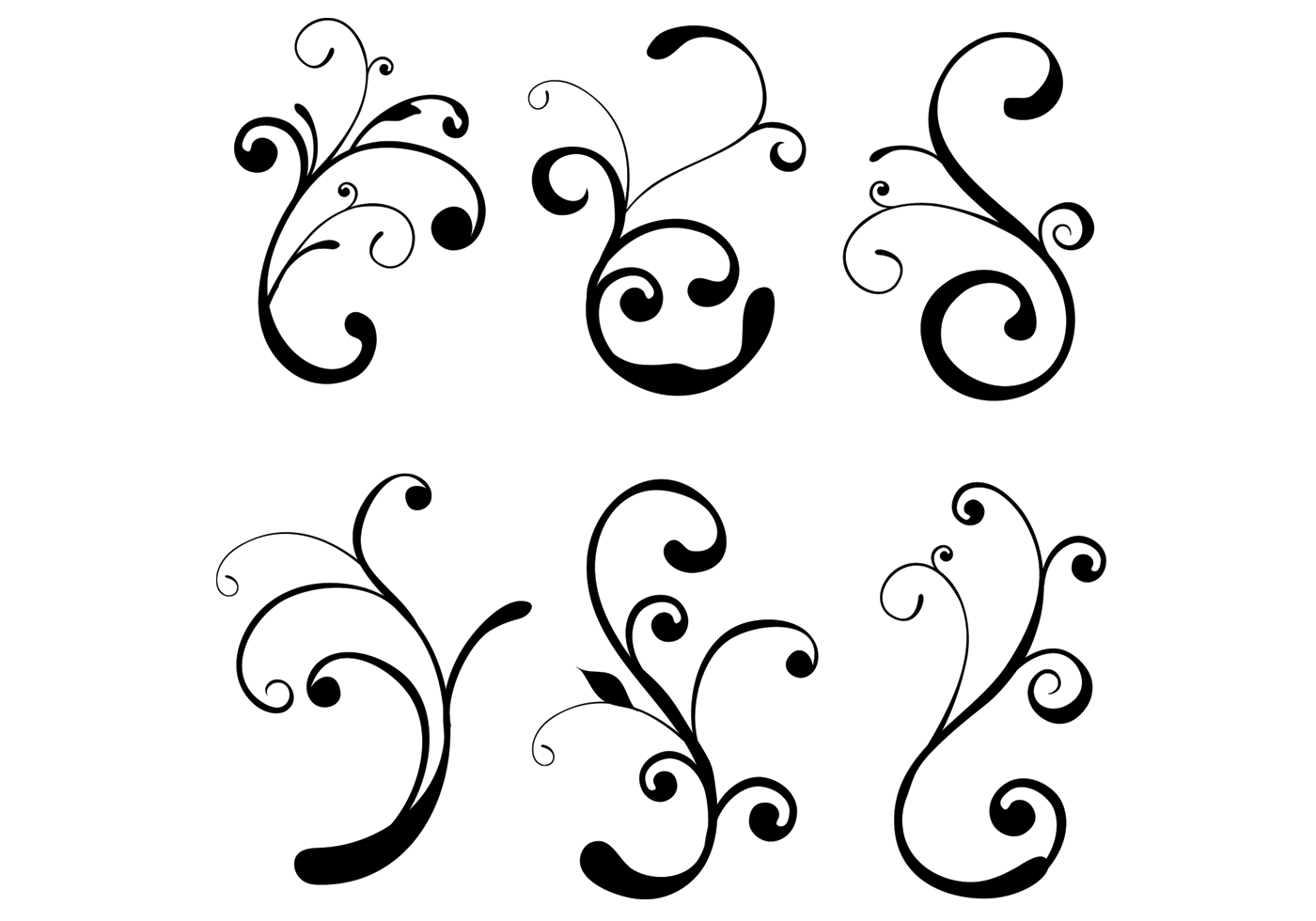 vector floral design elements set