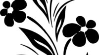 black flower vector 29