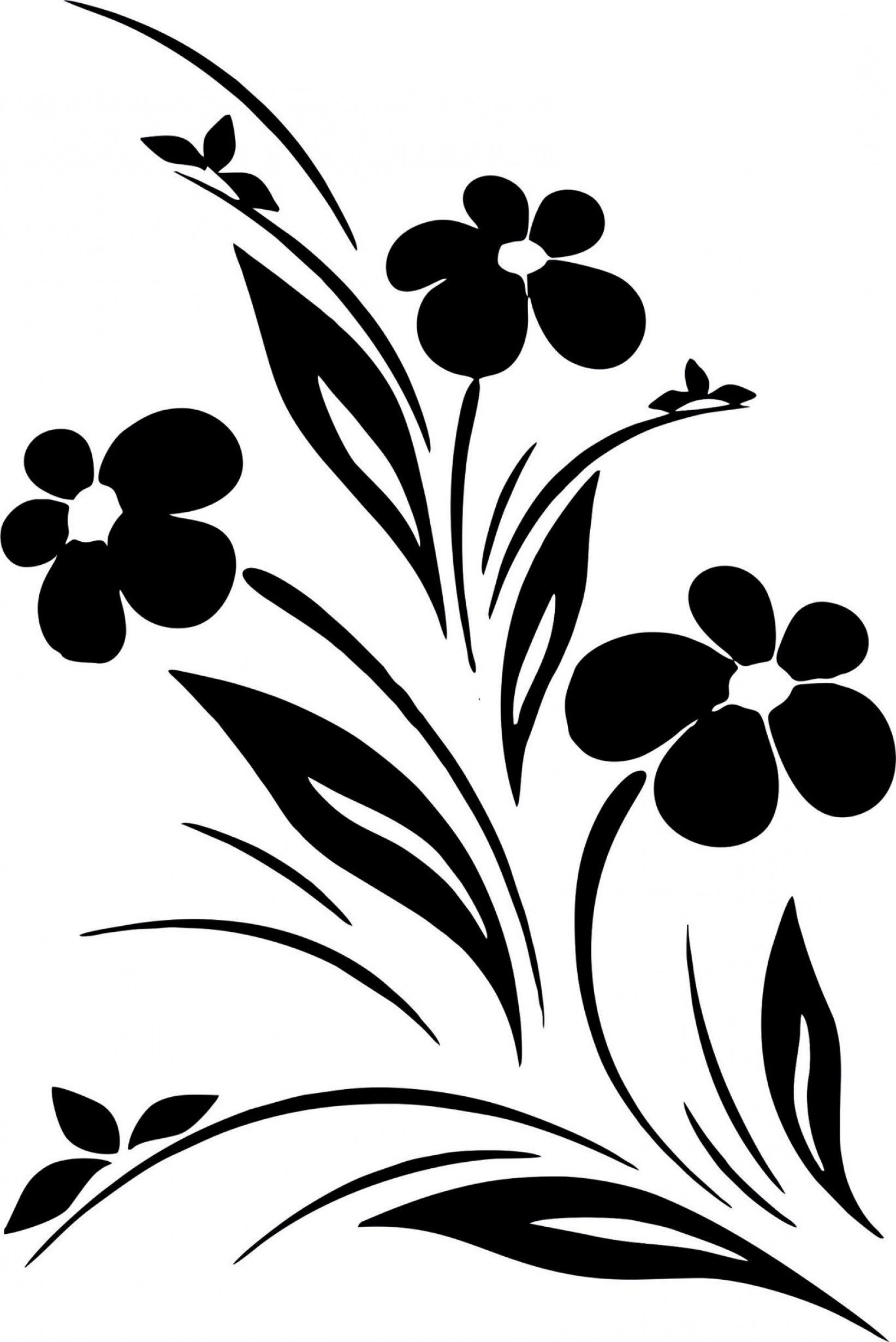 black flower vector 29