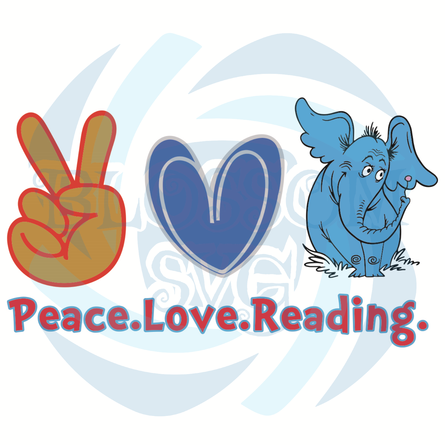 Peace Love Reading Dr Seuss Svg DR210219LC10